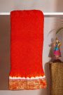 Bandhani Silk Red Saree With Paithani Border