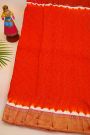 Bandhani Silk Red Saree With Paithani Border
