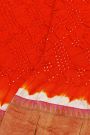 Bandhani Silk Red Saree With Paithani Border