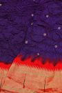 Bandhani Silk Navy Blue Saree With Paithani Border