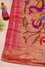Bandhani Silk Black Saree With Paithani Border