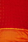 Bandhani Silk Red Saree With Paithani Pallu