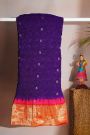 Bandhani Silk Navy Blue Saree With Paithani Border
