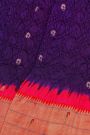 Bandhani Silk Navy Blue Saree With Paithani Border