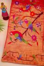 Bandhani Silk Brown Saree With Paithani Border
