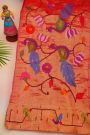 Bandhani Silk Navy Blue Saree With Paithani Border