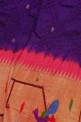 Bandhani Silk Navy Blue Saree With Paithani Border