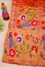 Bandhani Silk Bottle Green Saree With Paithani Border