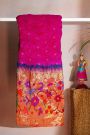 Bandhani Silk Pink Bandhani Print Saree With Paithani Border