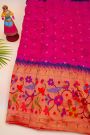 Bandhani Silk Pink Bandhani Print Saree With Paithani Border