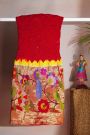 Bandhani Silk Red Saree Florals In Bandhani Print And Paithani Border
