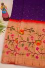 Bandhani Silk Purple Bandhani Print Saree With Paithani Border