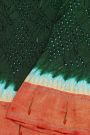 Bandhani Silk Bottle Green Saree With Paithani Border