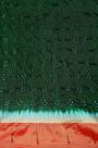 Bandhani Silk Bottle Green Saree With Paithani Border