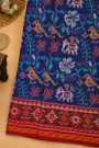 Patola Silk Maroon Saree With Florals And Leaves Body And Self Florals And Leaves Border