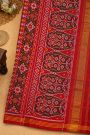 Patola Silk Maroon Saree With Florals And Leaves Body And Self Florals And Leaves Border