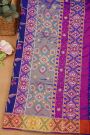 Kancheepuram Fusion Silk Royal Blue Saree With Floral And Mirror Work Body
