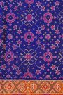 Kancheepuram Fusion Silk Royal Blue Saree With Floral And Mirror Work Body