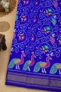 Ikat Silk Royal Blue Saree