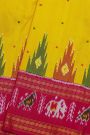 Ikat Silk Yellow Saree