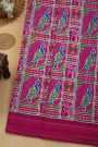 Ikat Silk Pink Saree