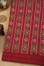 Ikat Silk Maroon Saree