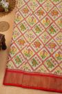 Ikat Silk Off White Saree