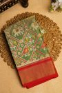 Ikat Silk Green Saree