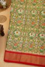 Ikat Silk Green Saree