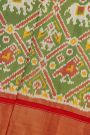 Ikat Silk Green Saree