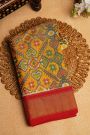 Ikat Silk Yellow Saree
