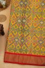 Ikat Silk Yellow Saree