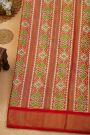 Ikat Silk Yellow Saree