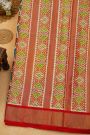 Ikat Silk Off White Saree
