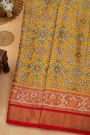 Ikat Silk Mustard Saree