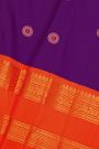 Gadwal Silk Violet Saree With Buttis Body And Birds And Florals Contrast Border