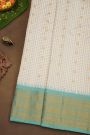 Gadwal Silk Cream Saree With Floral Brocade Pallu