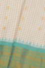 Gadwal Silk Cream Saree With Floral Brocade Pallu