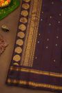 Gadwal Silk Dark Pink Saree With Buttis Body And Muniya And Peacock Border