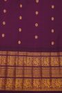 Gadwal Silk Cream Saree With Florals And Peacocks With Diamonds Border