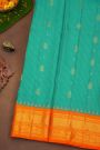Gadwal Silk Blue Saree With Floral Brocade Pallu