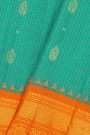 Gadwal Silk Blue Saree With Floral Brocade Pallu