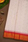 Gadwal Silk Off White Saree With Floral Brocade Pallu