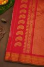 Gadwal Silk Off White Saree With Floral Brocade Pallu