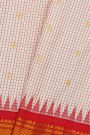 Gadwal Silk Off White Saree With Floral Brocade Pallu