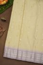 Gadwal Silk Cream Saree With Floral Brocade Pallu