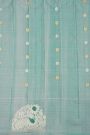 Gadwal Silk Ice Blue Saree With Florals In Lines