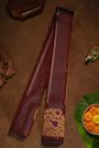 Gadwal Silk Dark Brown Saree With Floral Brocade Pallu