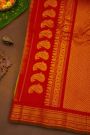 Gadwal Silk Yellow Saree With Diamonds And Florals With Temples Border