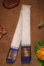 Gadwal Silk Cream Saree With Floral Brocade Pallu